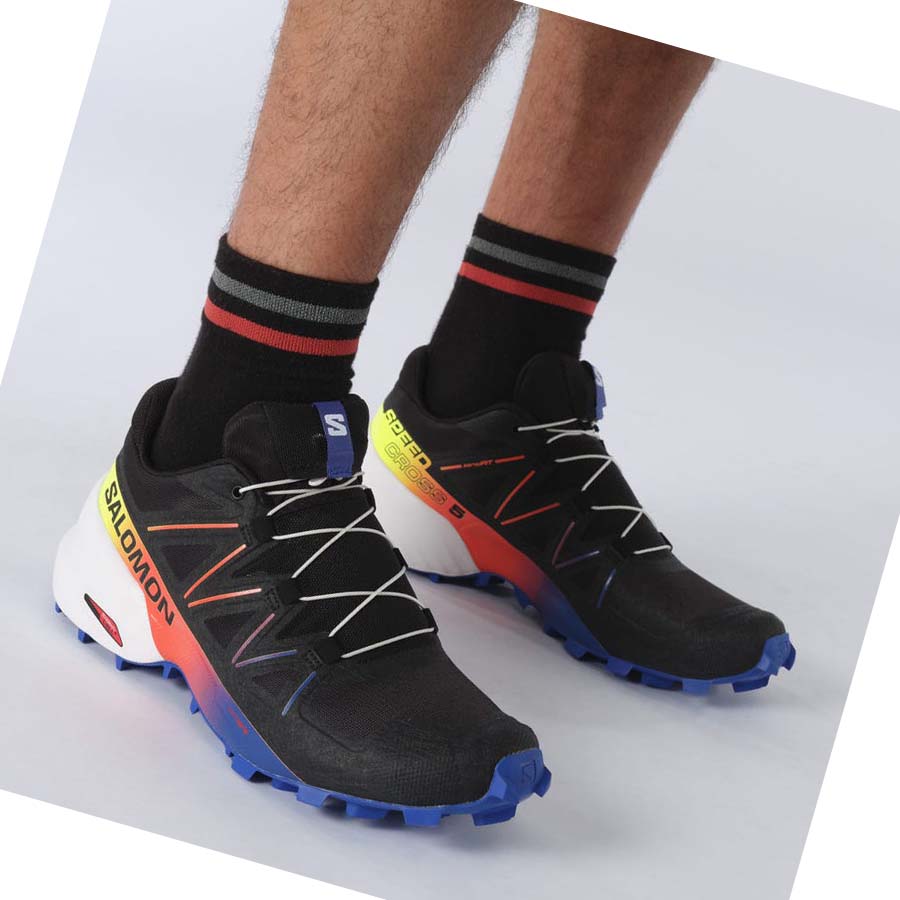 Salomon SPEEDCROSS 5 RACING PACK Trail Futócipő Férfi Fekete Kék | HU 2122SGL